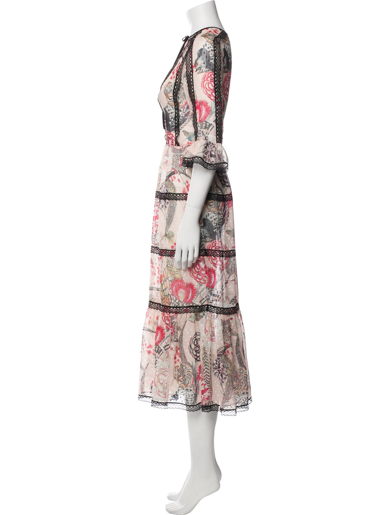 Temperley London Paisley Print Midi Length Dress