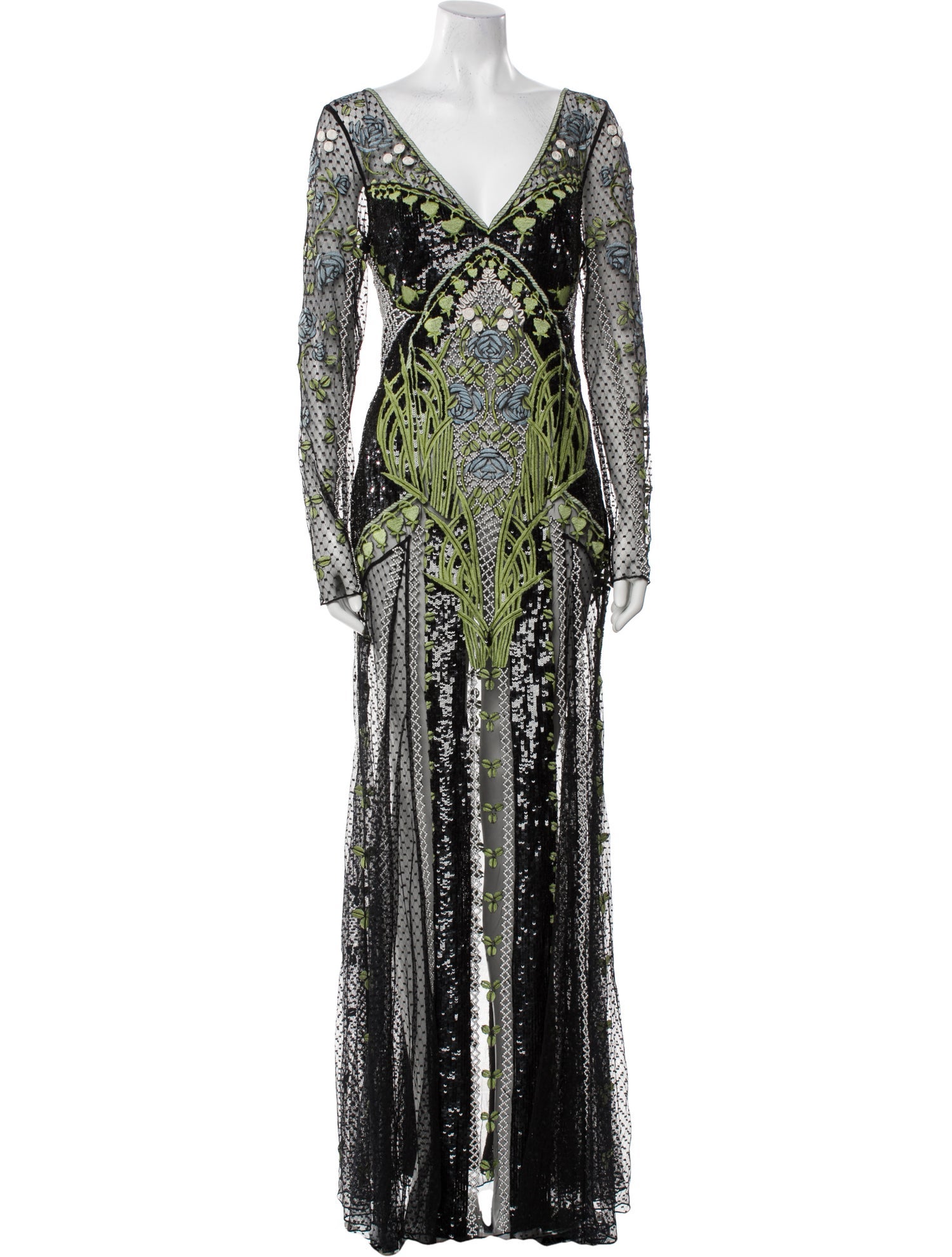 Temperley London Lace Pattern Long Dress