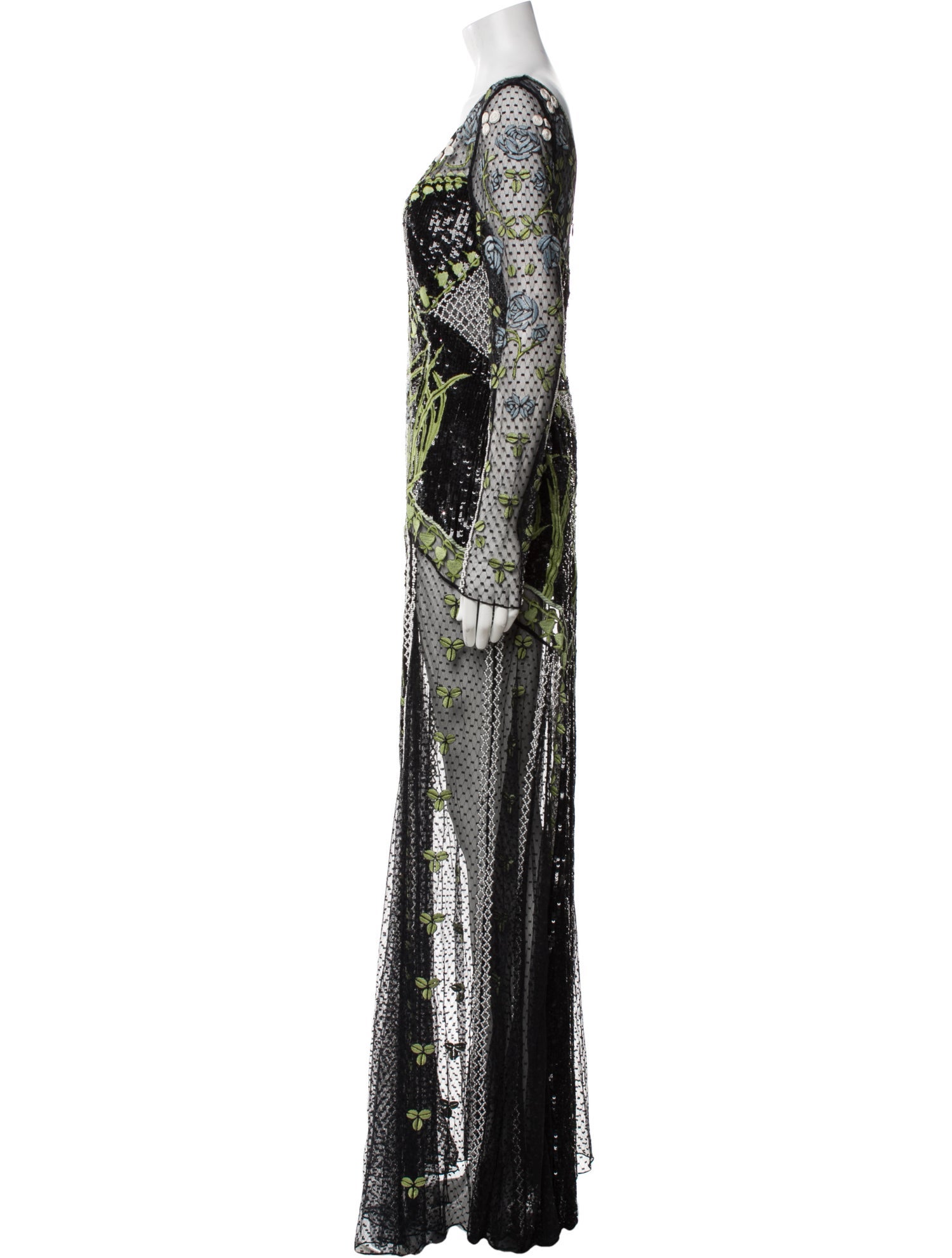 Temperley London Lace Pattern Long Dress