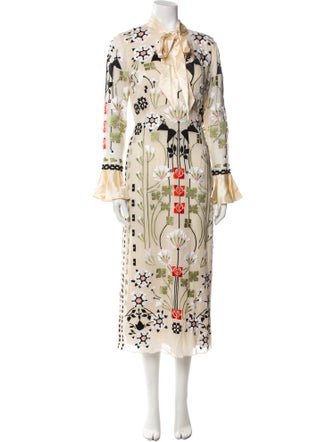 Temperley London Floral Print Long Dress