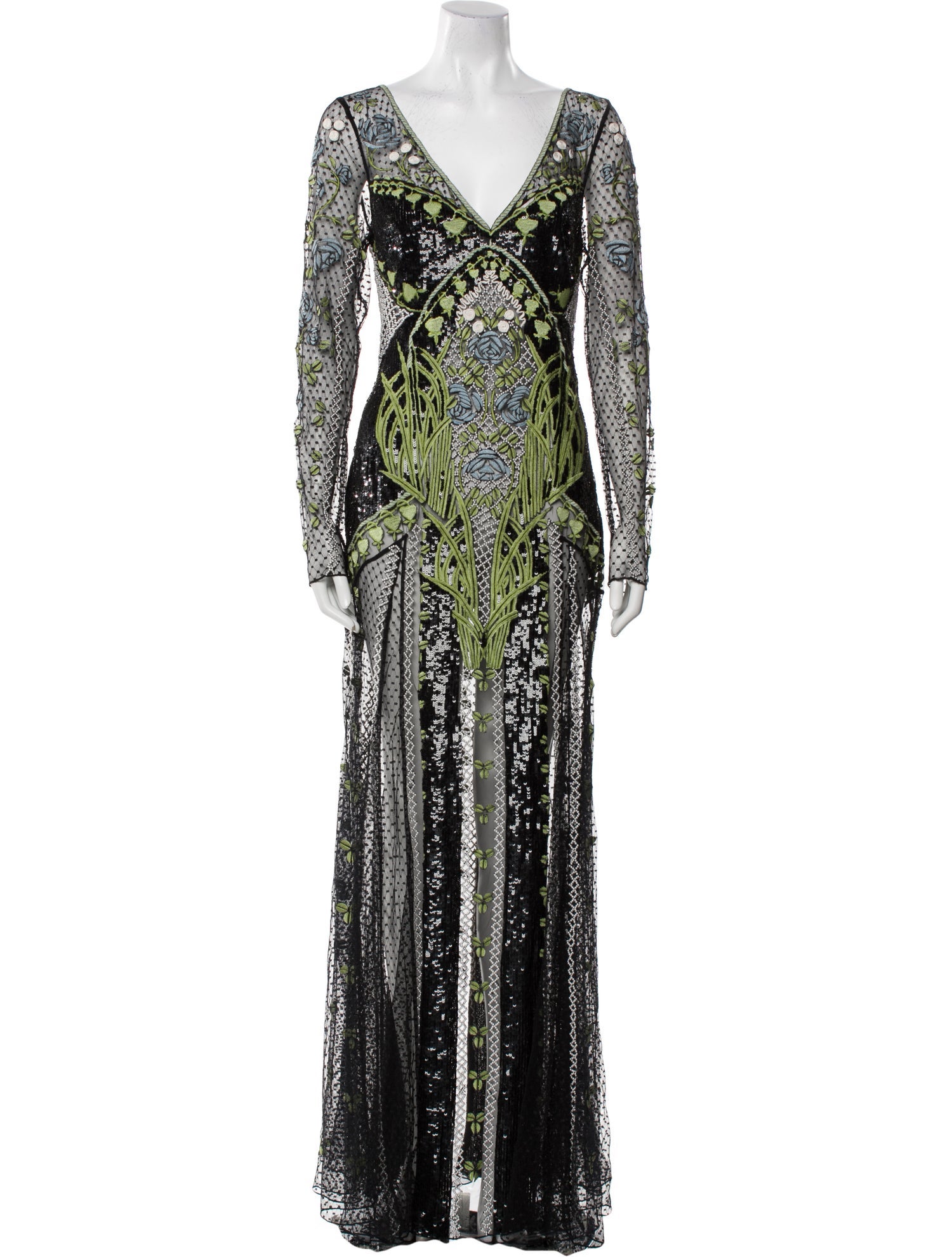 Temperley London V-Neck Long Dress