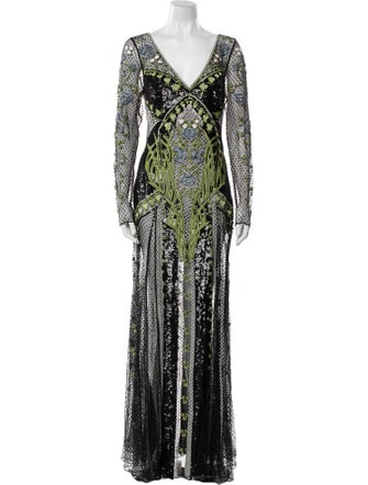 Temperley London V-Neck Long Dress