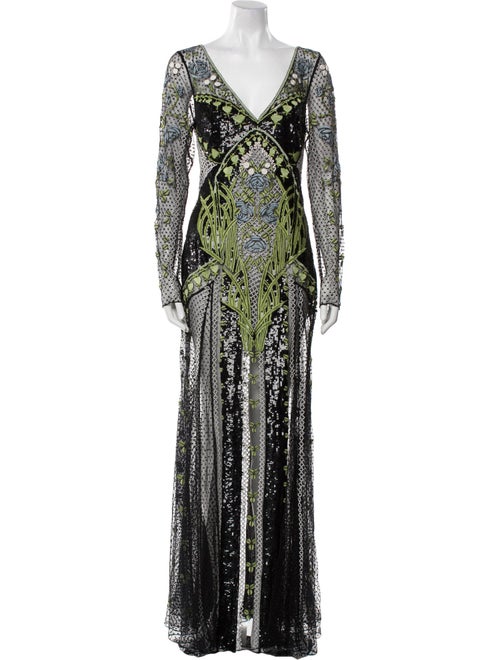 Temperley London V-Neck Long Dress
