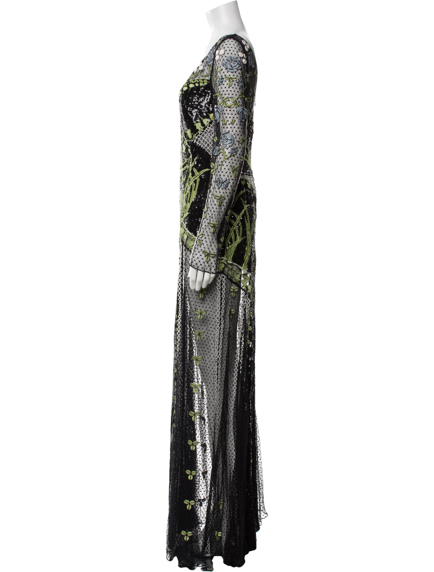 Temperley London V-Neck Long Dress