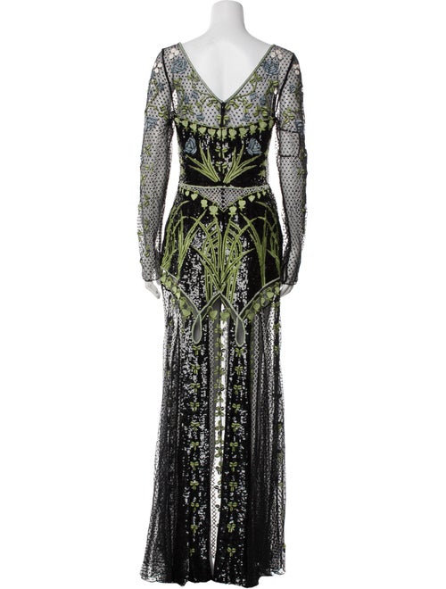 Temperley London V-Neck Long Dress
