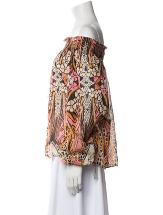 Temperley London Printed Off-The-Shoulder Blouse