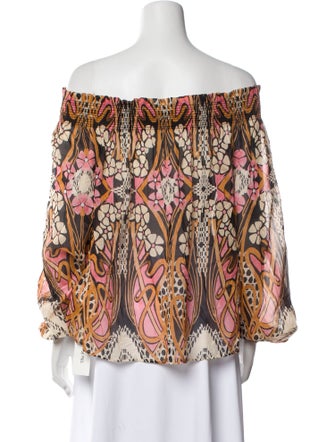 Temperley London Printed Off-The-Shoulder Blouse