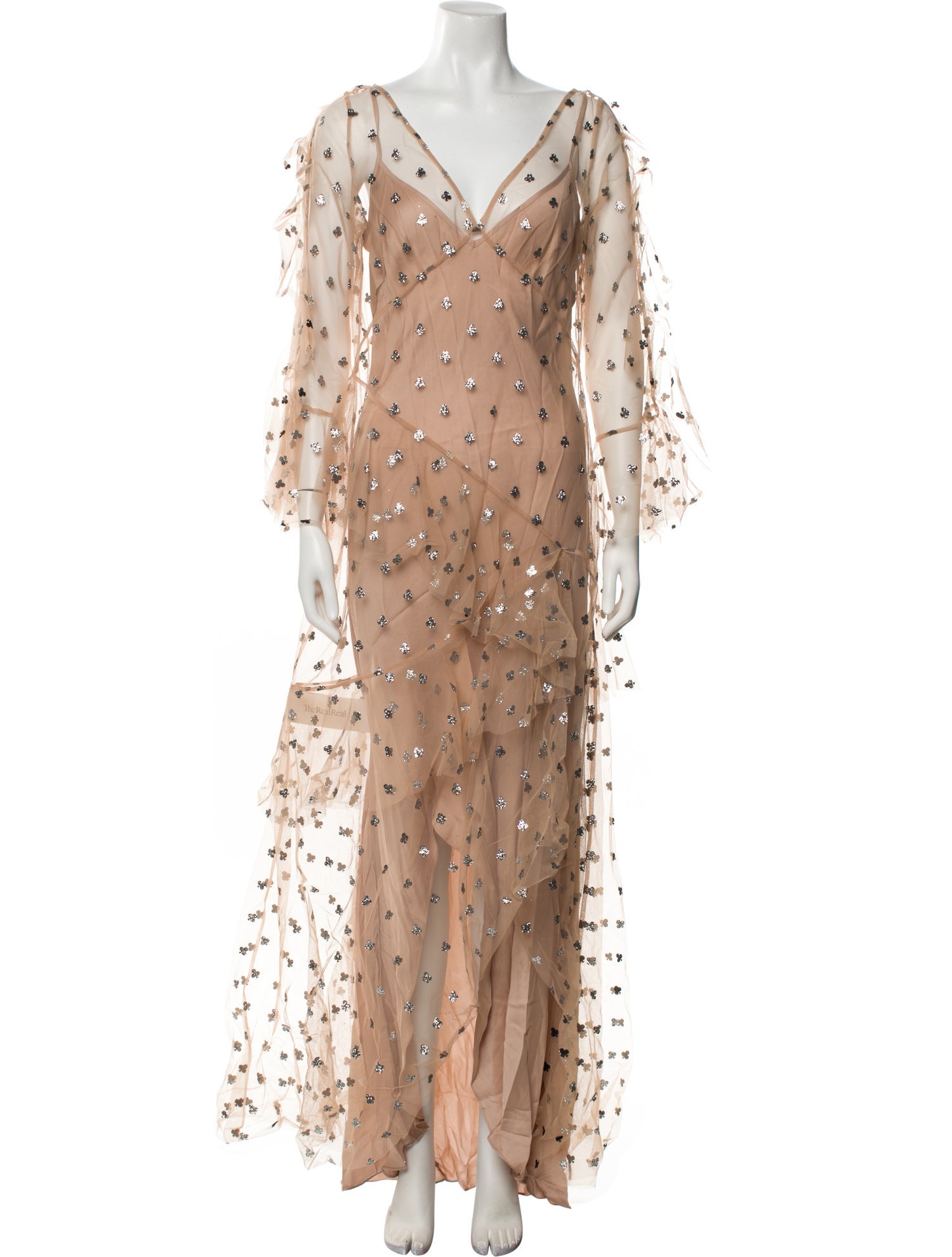 Temperley London Polka Dot Print Long Dress