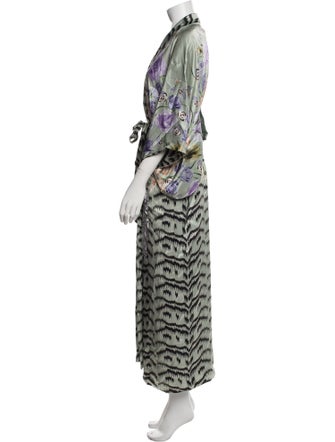 Temperley London Satin Printed Robe