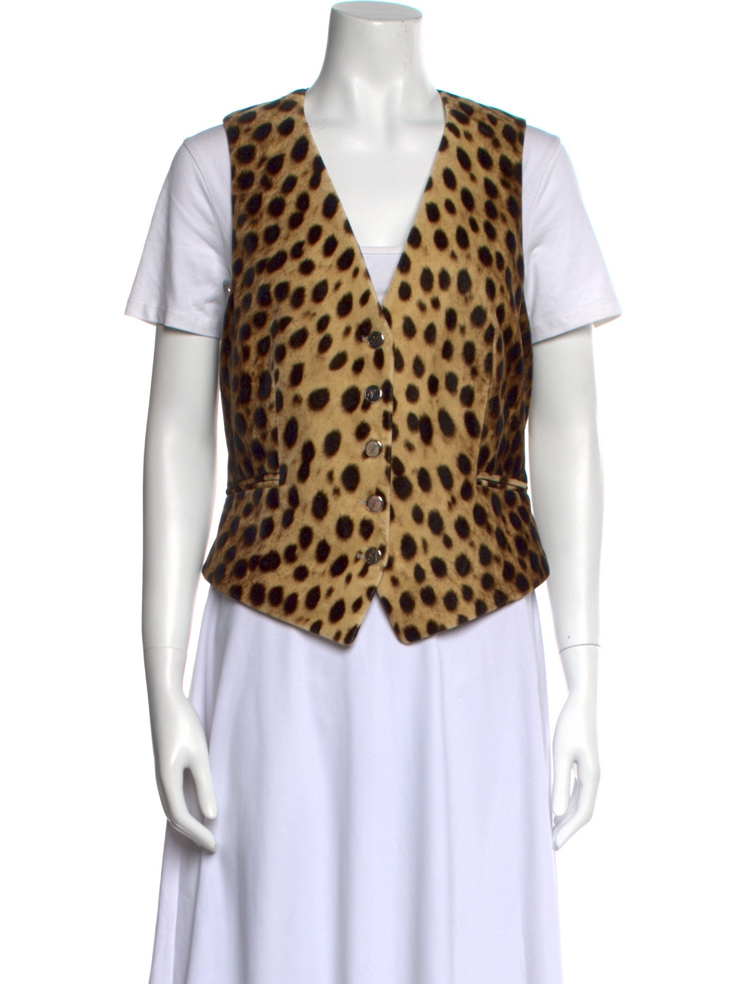 Temperley London Animal Print V-Neck Blouse