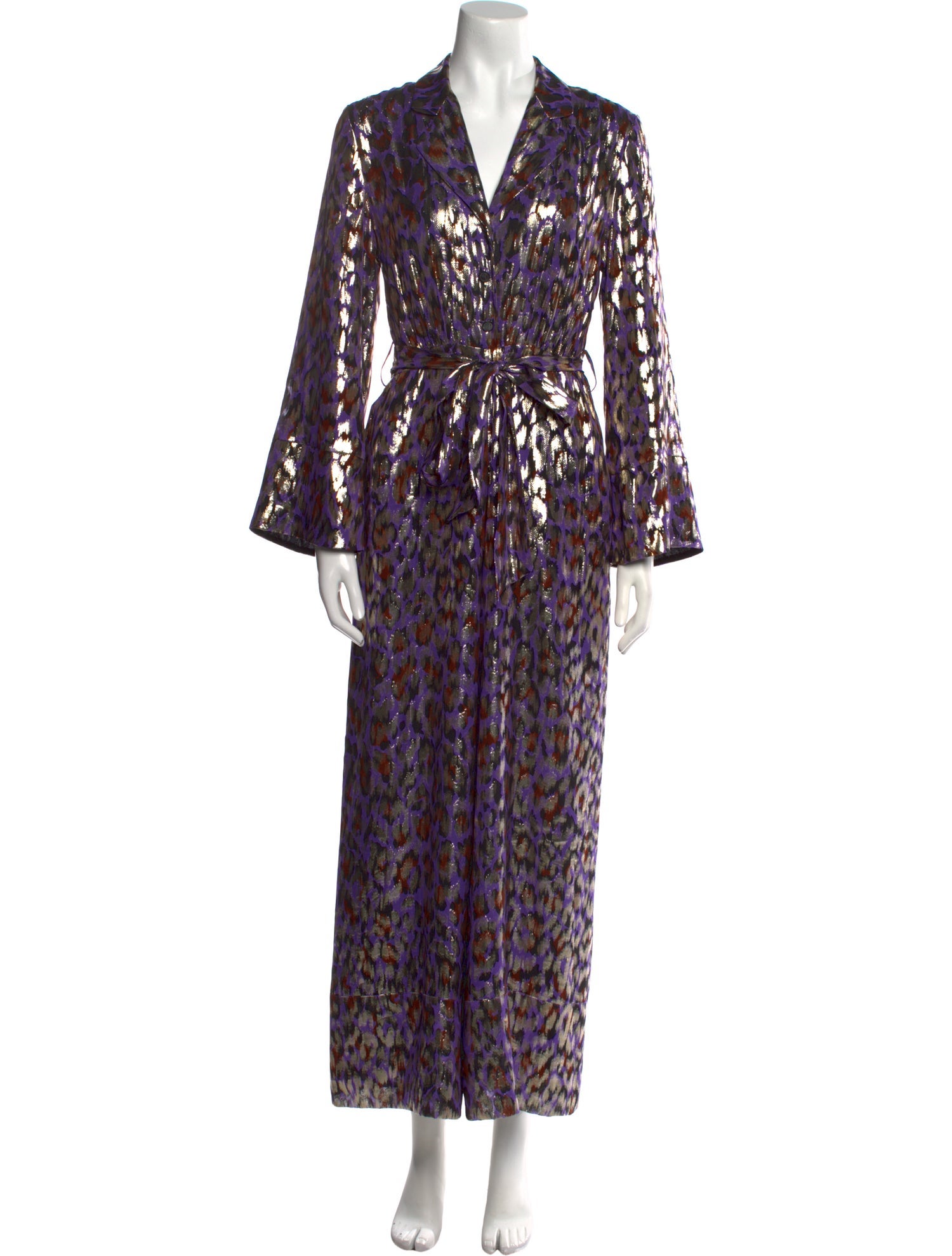 Temperley London Animal Print V-Neck Jumpsuit