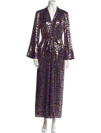 Temperley London Animal Print V-Neck Jumpsuit