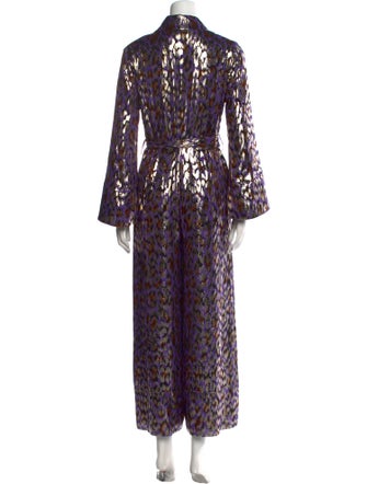Temperley London Animal Print V-Neck Jumpsuit
