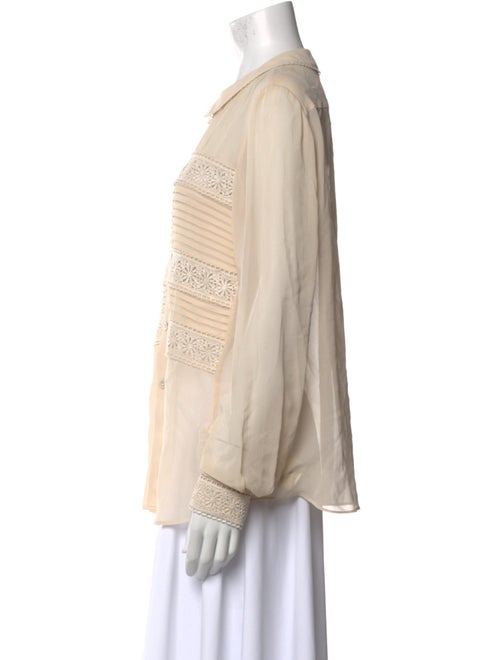 Temperley London Silk Crew Neck Button-Up Top