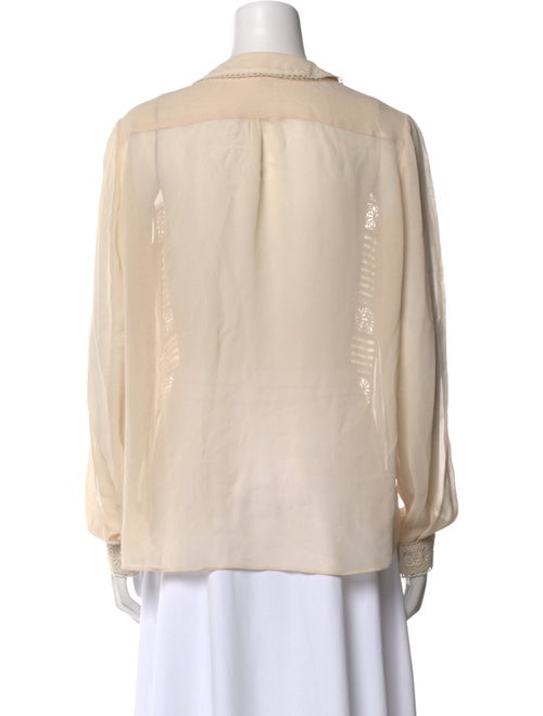 Temperley London Silk Crew Neck Button-Up Top