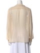 Temperley London Silk Crew Neck Button-Up Top