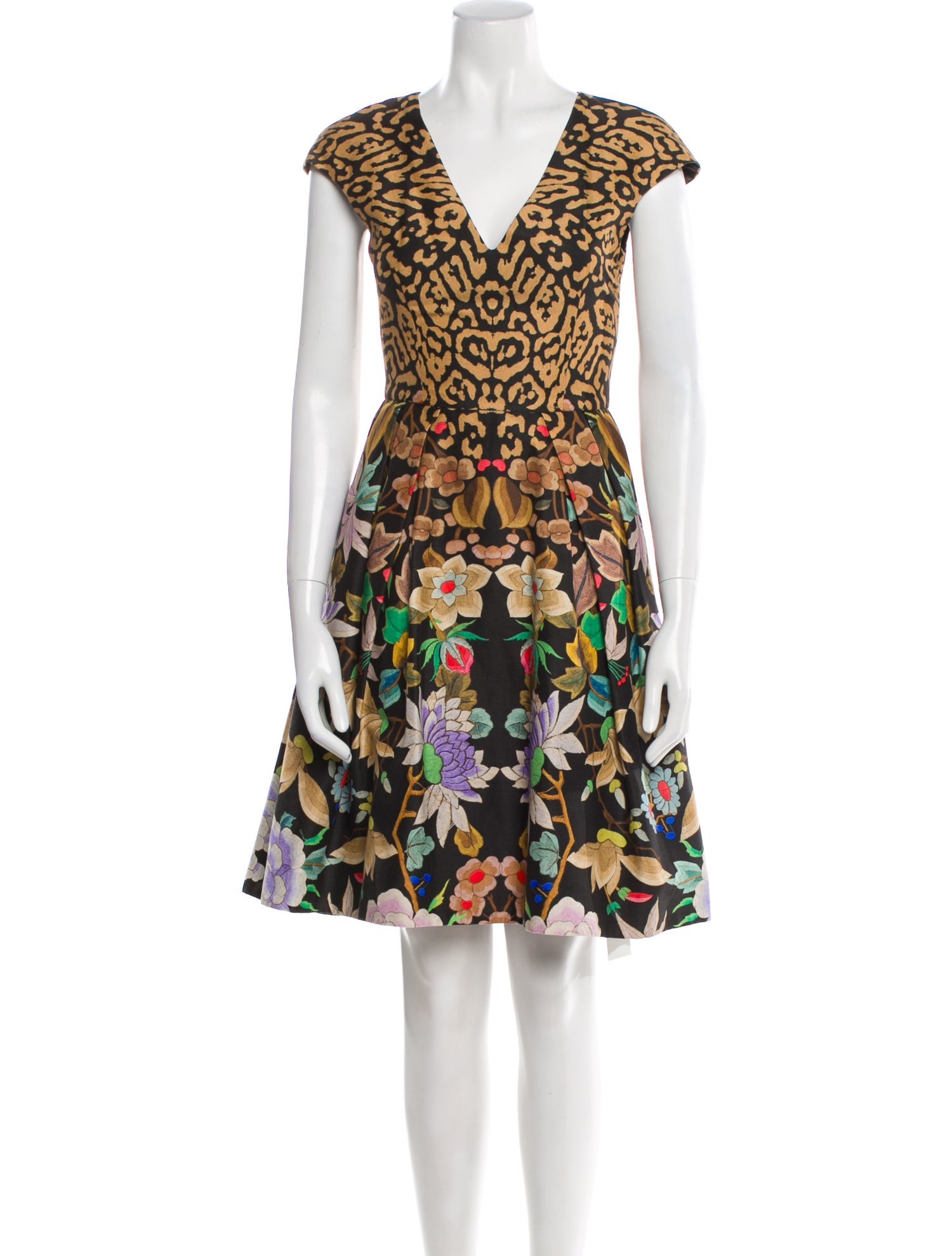 Temperley London Floral Print Knee-Length Dress