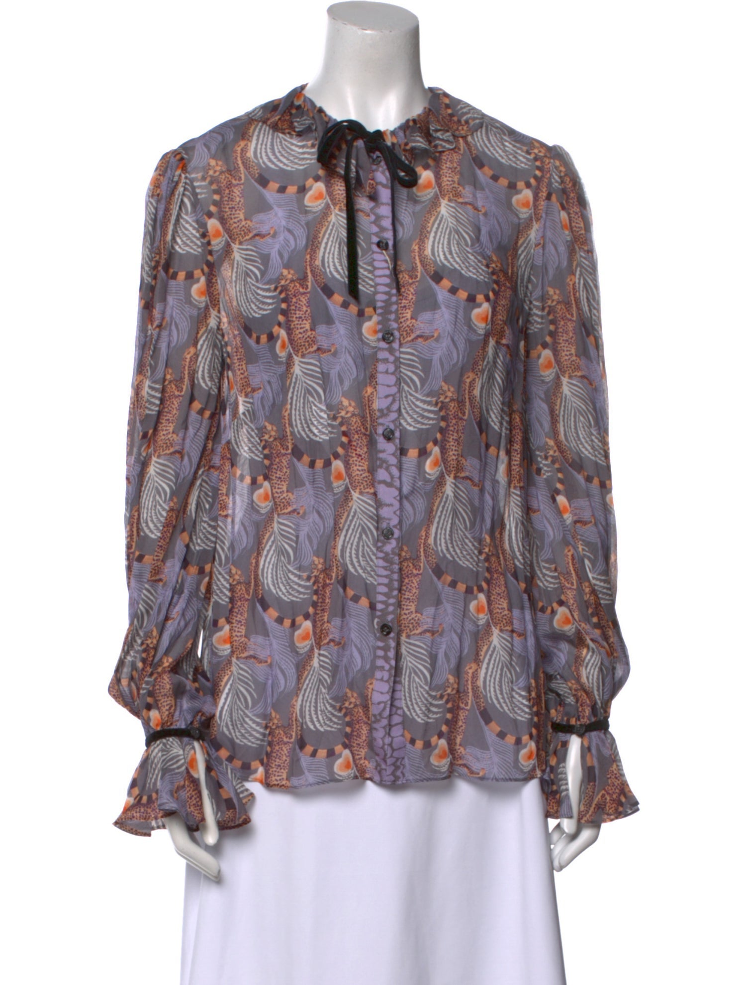 Temperley London Paisley Print Mock Neck Blouse w/ Tags