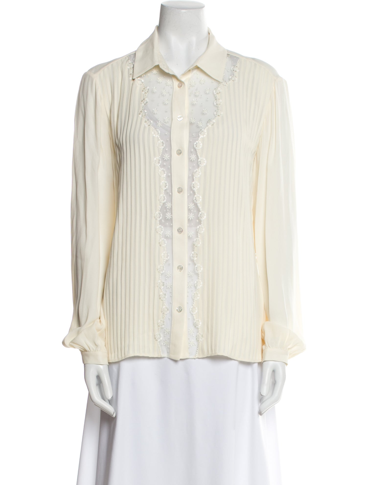 Temperley London Silk Long Sleeve Button-Up Top w/ Tags