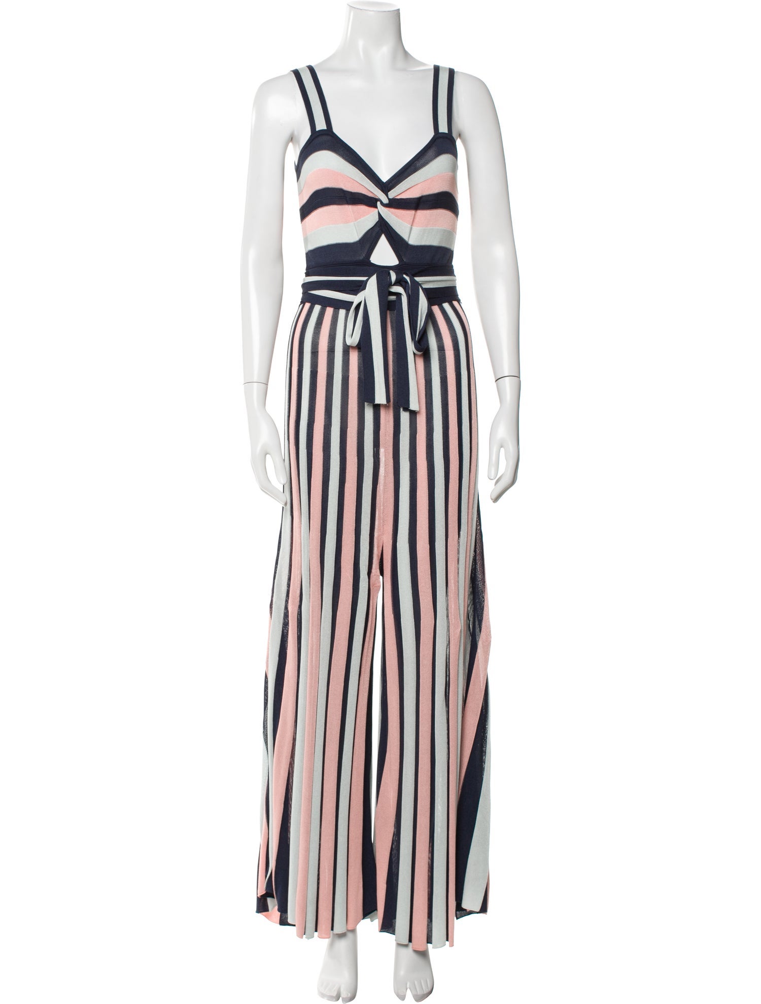 Temperley London Striped V-Neck Jumpsuit