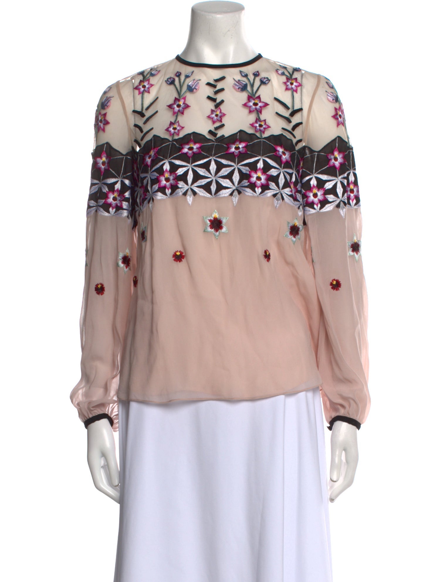 Temperley London Printed Mock Neck Blouse