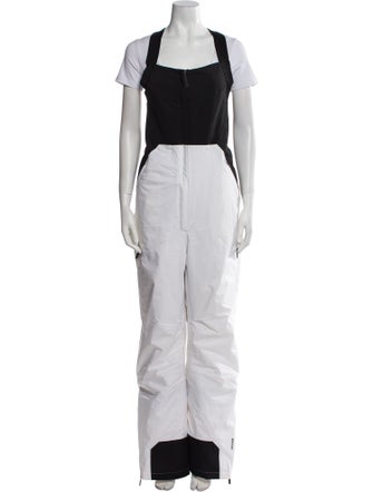 Templa Colorblock Pattern Square Neckline Overalls