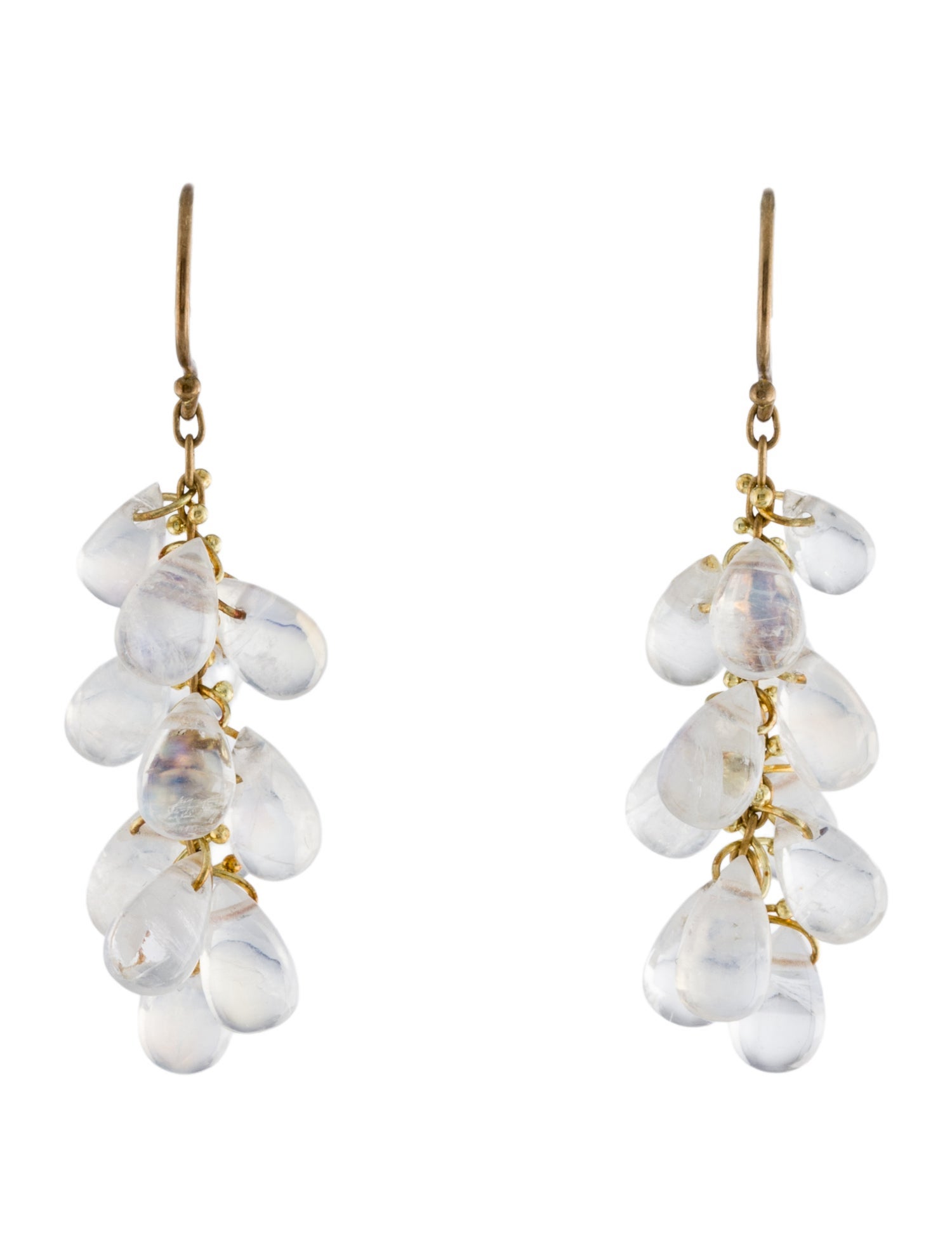 Ten Thousand Things 18K Moonstone Labradorite Cluster Drop Earrings