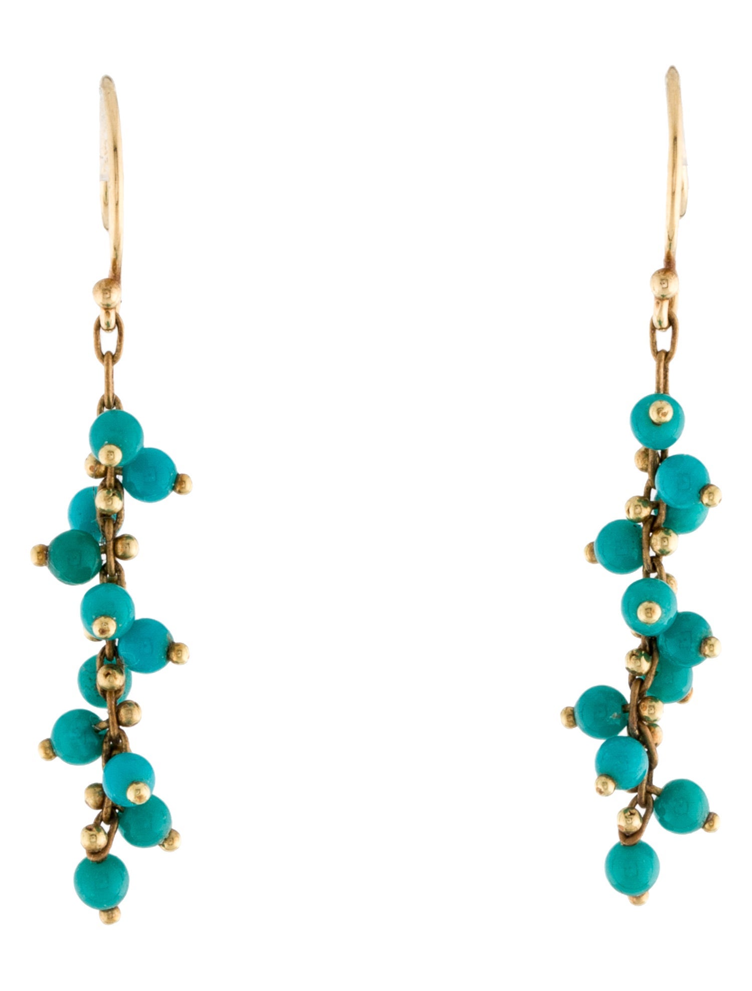 Ten Thousand Things 18K Turquoise Signature Short Spiral Beaded Earrings