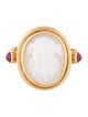 Theo Fennell 18K Shell Cameo & Ruby Cocktail Ring