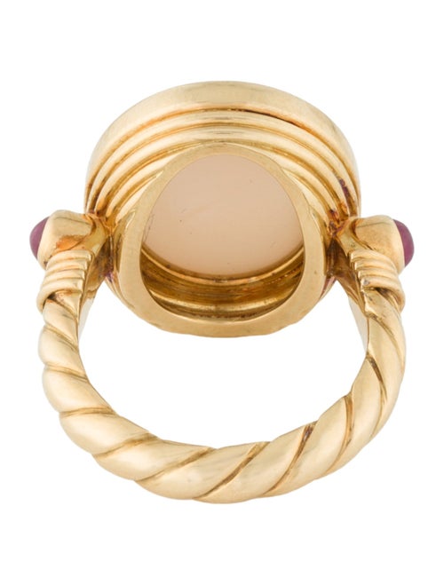 Theo Fennell 18K Shell Cameo & Ruby Cocktail Ring