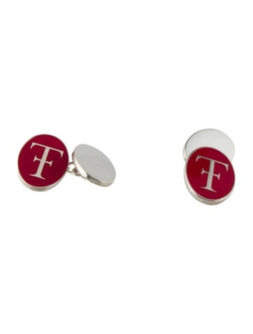 Theo Fennell Enamel TF Pink Oval Cufflinks