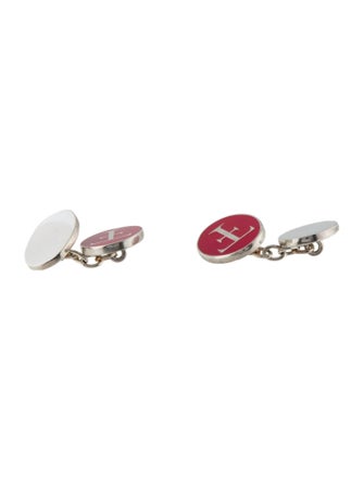 Theo Fennell Enamel TF Pink Oval Cufflinks