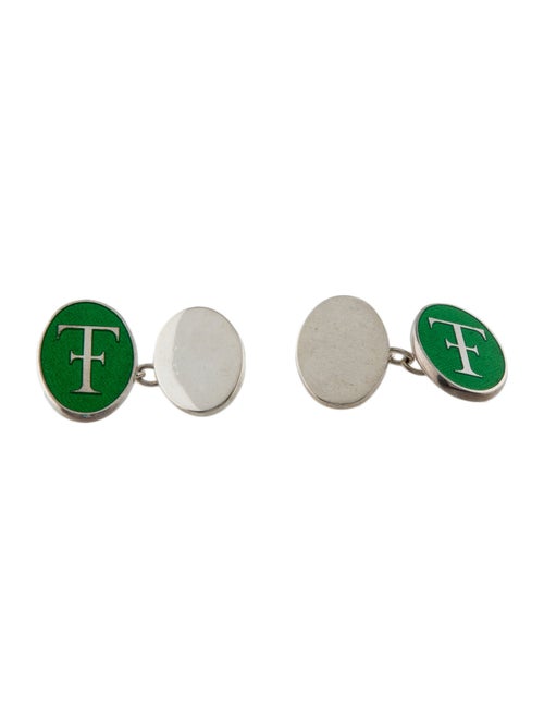 Theo Fennell Enamel TF Oval Cufflinks