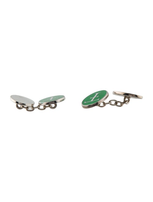 Theo Fennell Enamel TF Oval Cufflinks