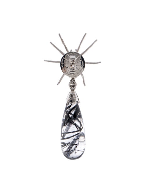 Theo Fennell Sagenitic Quartz & Diamond Spider Single Drop Earring