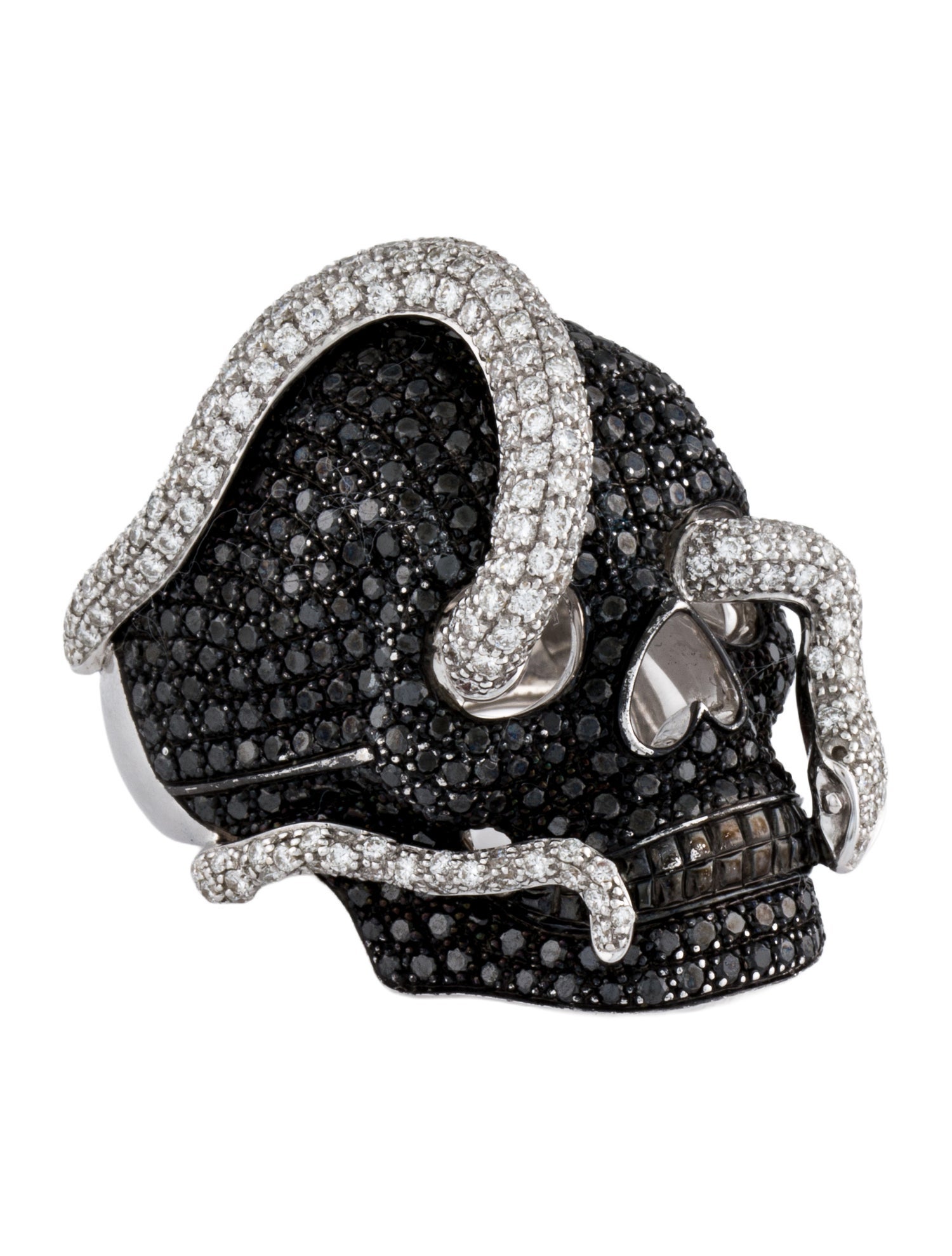 Theo Fennell 18K Diamond Skull & Snake Cocktail Ring