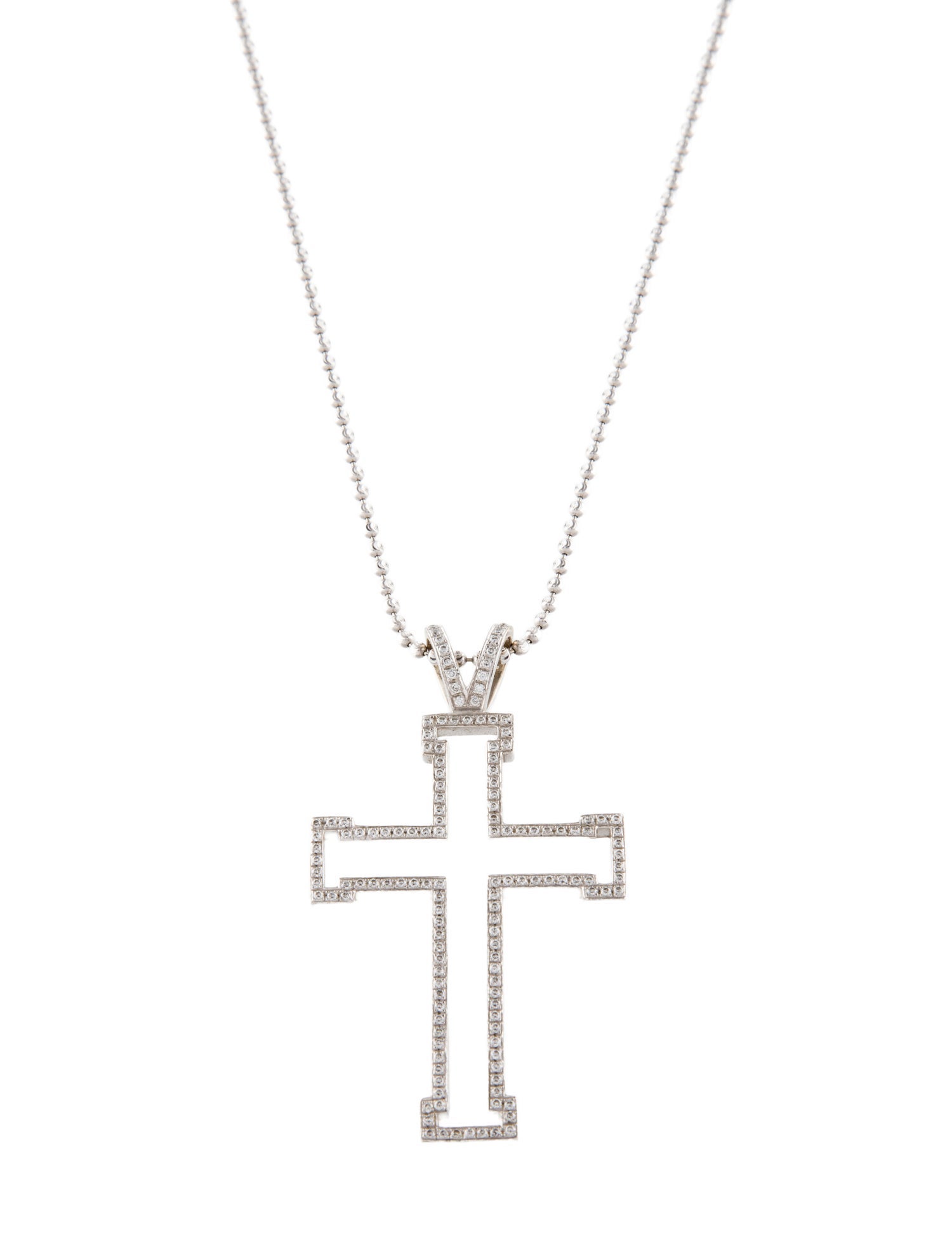 Theo Fennell 18K Diamond Cross Pendant w/Unbranded Chain Necklace