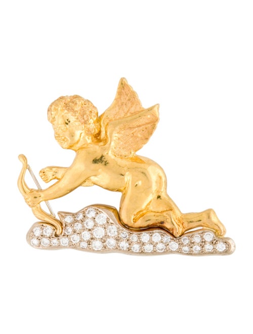Theo Fennell 22K Diamond Cupid Pin
