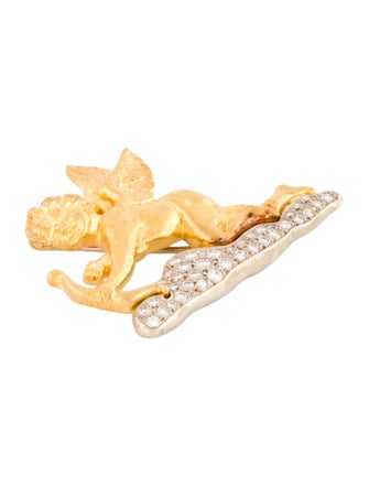 Theo Fennell 22K Diamond Cupid Pin