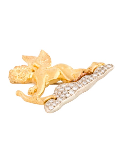 Theo Fennell 22K Diamond Cupid Pin