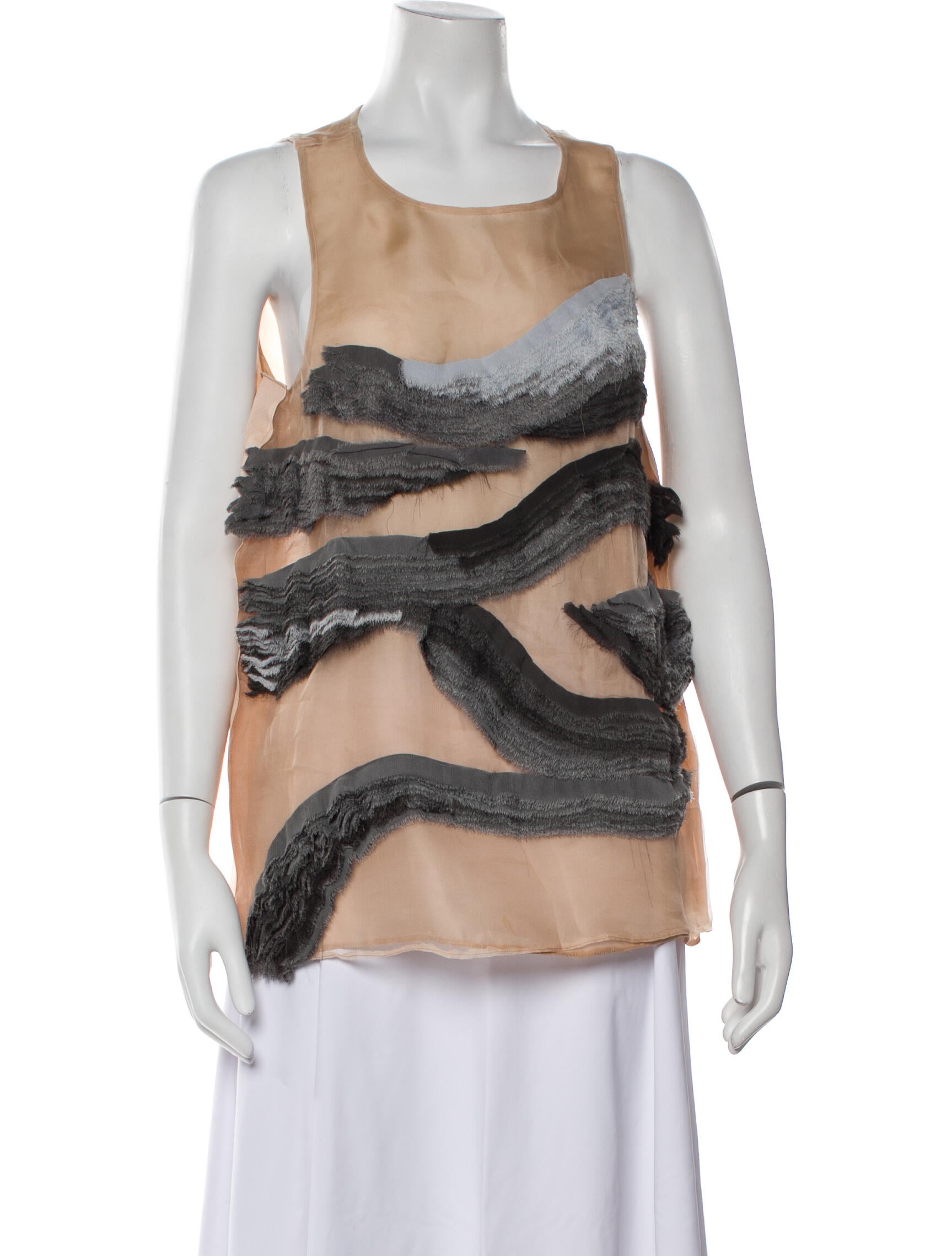 Ter et Bantine Patterned Scoop Neck Top