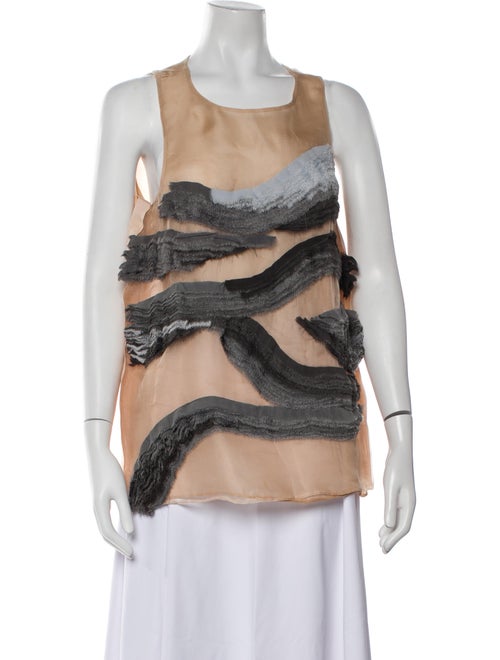 Ter et Bantine Patterned Scoop Neck Top