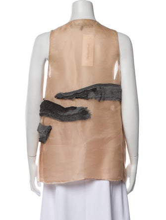 Ter et Bantine Patterned Scoop Neck Top