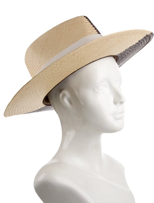Teressa Foglia Neutral Teressa Foglia straw sun hat with trim accents