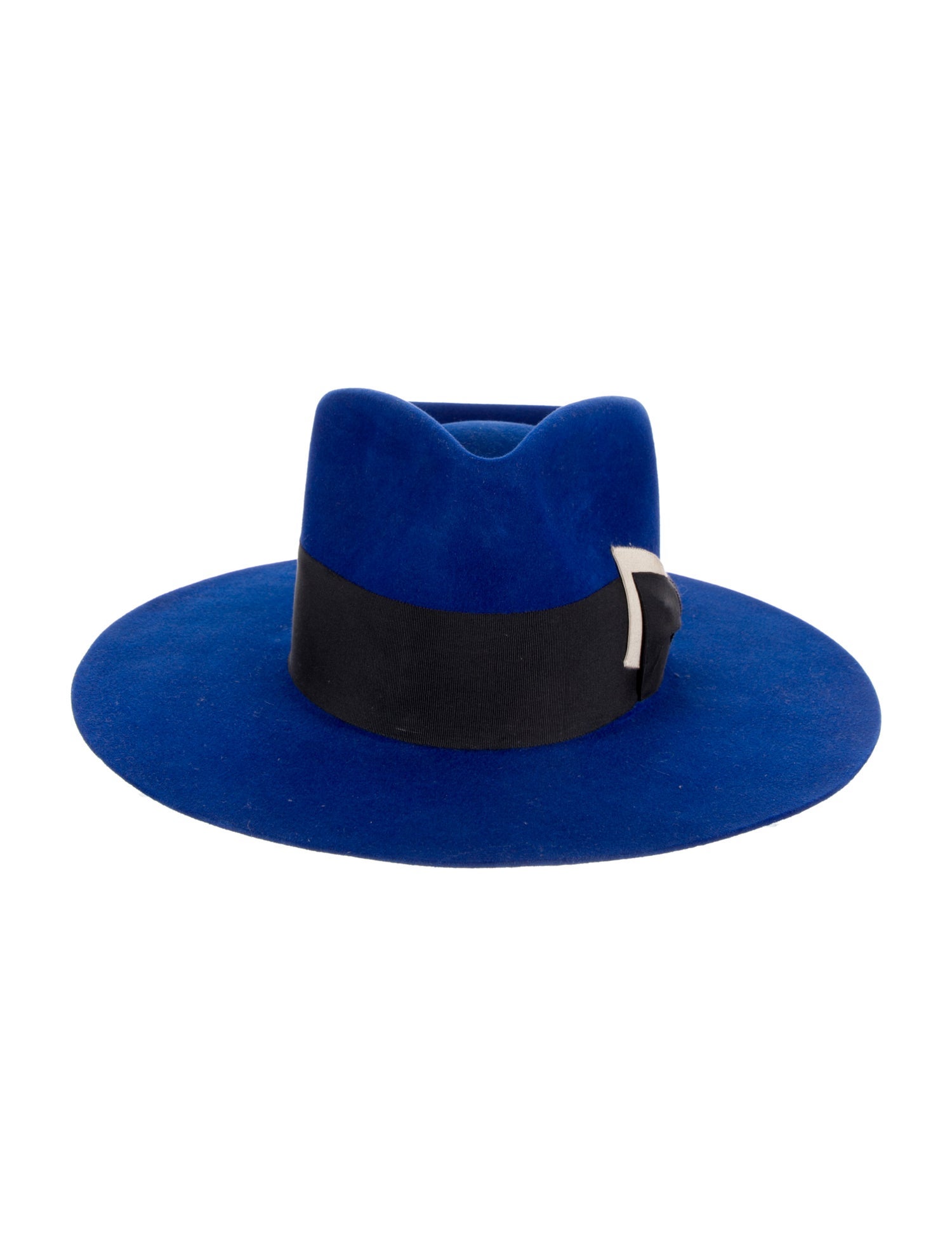 Teressa Foglia Wool-Blend Grosgrain Bow Accent Fedora Hat w/ Leather Trim