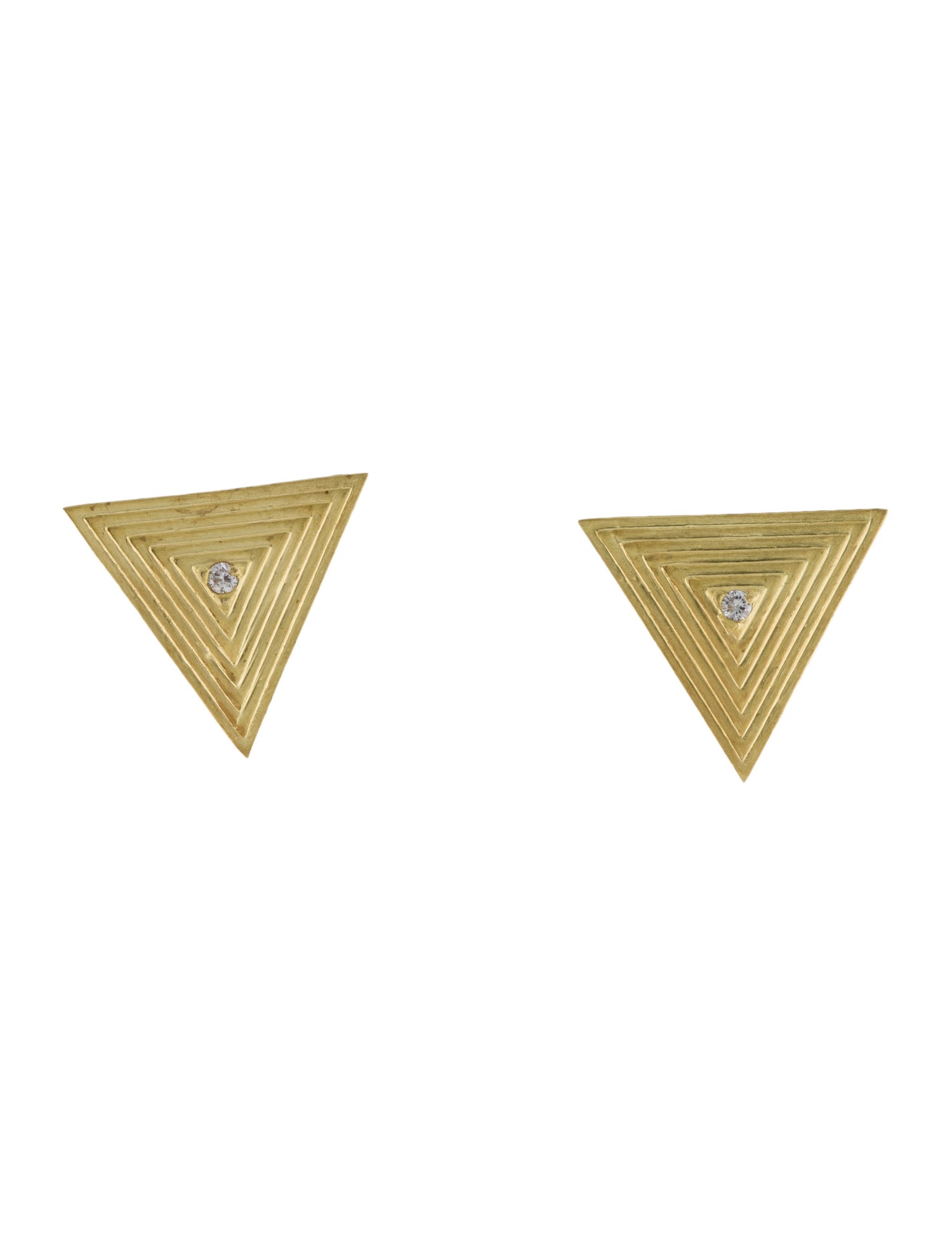 Tanya Farah 14K Diamond Triangle Stud Earrings