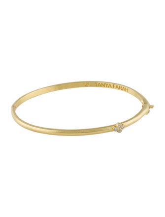 Tanya Farah Diamond Station Oval Bangle Bracelet