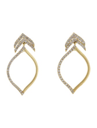 Tanya Farah 18K Diamond Open Marquise Drop Earrings