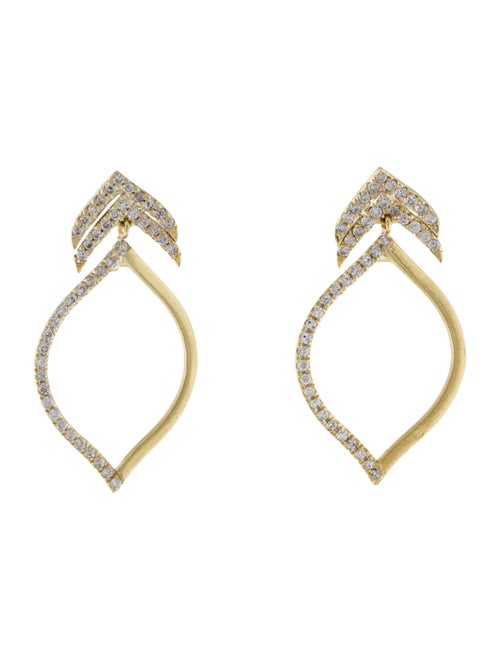 Tanya Farah 18K Diamond Open Marquise Drop Earrings