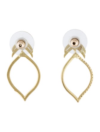Tanya Farah 18K Diamond Open Marquise Drop Earrings